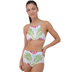 Batik T- Shirt Batik Flowers Pattern T- Shirt High Waist Tankini Set by maxcute