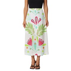 Batik T- Shirt Batik Flowers Pattern T- Shirt Classic Midi Chiffon Skirt