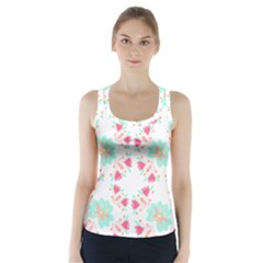 Batik T- Shirt Flowers Batik Pattern T- Shirt Racer Back Sports Top by maxcute