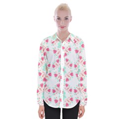 Batik T- Shirt Flowers Batik Pattern T- Shirt Womens Long Sleeve Shirt