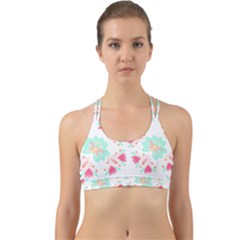 Batik T- Shirt Flowers Batik Pattern T- Shirt Back Web Sports Bra by maxcute