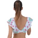 Batik T- Shirt Flowers Batik Pattern T- Shirt Plunge Frill Sleeve Bikini Top View2