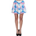 Bats Pattern T- Shirt White Bats And Bows Blue Pink T- Shirt Skater Skirt View1