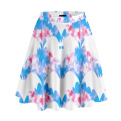 Bats Pattern T- Shirt White Bats And Bows Blue Pink T- Shirt High Waist Skirt by maxcute