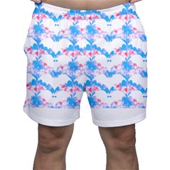 Bats Pattern T- Shirt White Bats And Bows Blue Pink T- Shirt Men s Shorts by maxcute