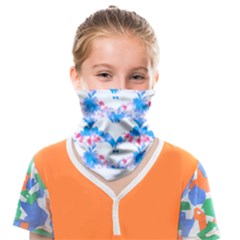 Bats Pattern T- Shirt White Bats And Bows Blue Pink T- Shirt Face Covering Bandana (kids) by maxcute