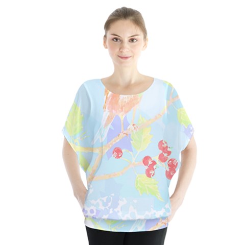 Bird Lover T- Shirtbird T- Shirt (10) Batwing Chiffon Blouse by maxcute