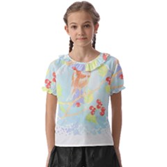 Bird Lover T- Shirtbird T- Shirt (10) Kids  Frill Chiffon Blouse by maxcute