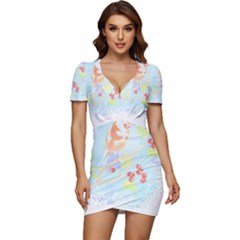 Bird Lover T- Shirtbird T- Shirt (10) Low Cut Cap Sleeve Mini Dress