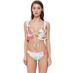 Bird Lover T- Shirtbird T- Shirt (11) Low Cut Ruffle Edge Bikini Set