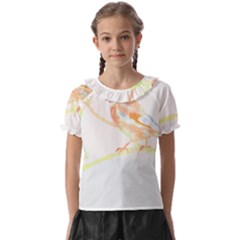 Bird Lover T- Shirtbird T- Shirt (12) Kids  Frill Chiffon Blouse by maxcute