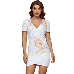 Bird Lover T- Shirtbird T- Shirt (12) Low Cut Cap Sleeve Mini Dress