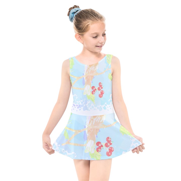 Bird Lover T- Shirtbird T- Shirt (13) Kids  Skater Dress Swimsuit