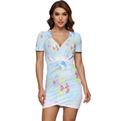 Bird Lover T- Shirtbird T- Shirt (15) Low Cut Cap Sleeve Mini Dress