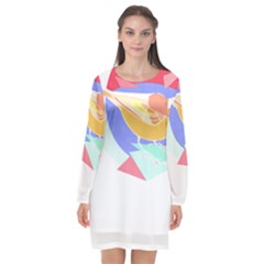 Bird Lover T- Shirtbird T- Shirt (21) Long Sleeve Chiffon Shift Dress  by maxcute