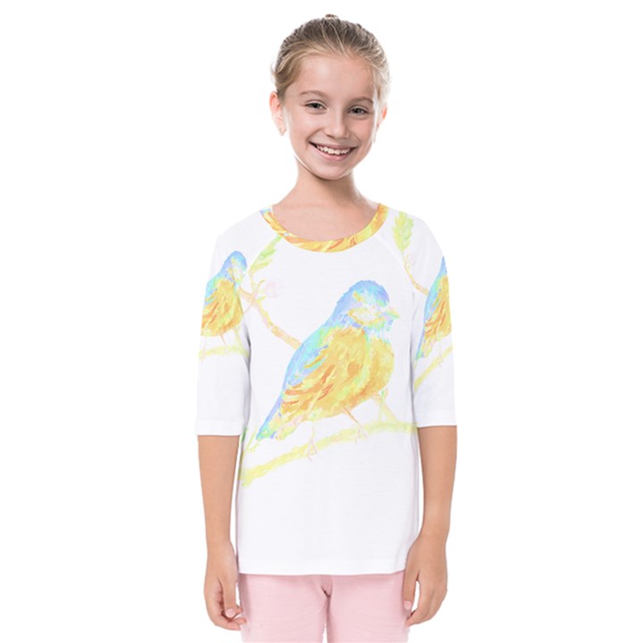 Bird Lover T- Shirtbird T- Shirt (22) Kids  Quarter Sleeve Raglan Tee