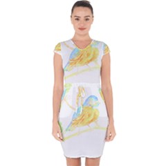 Bird Lover T- Shirtbird T- Shirt (22) Capsleeve Drawstring Dress  by maxcute