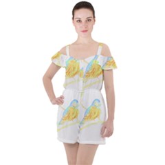 Bird Lover T- Shirtbird T- Shirt (22) Ruffle Cut Out Chiffon Playsuit by maxcute