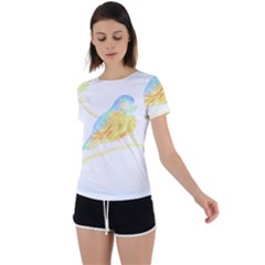 Bird Lover T- Shirtbird T- Shirt (22) Back Circle Cutout Sports Tee by maxcute