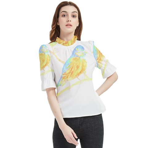 Bird Lover T- Shirtbird T- Shirt (22) Frill Neck Blouse by maxcute