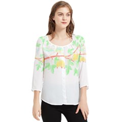 Bird Lover T- Shirtbird T- Shirt (23) Chiffon Quarter Sleeve Blouse by maxcute