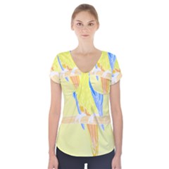 Bird Lover T- Shirtbird T- Shirt (25) Short Sleeve Front Detail Top by maxcute