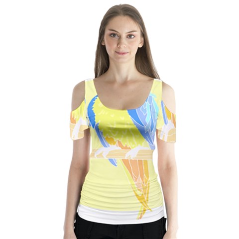 Bird Lover T- Shirtbird T- Shirt (25) Butterfly Sleeve Cutout Tee  by maxcute