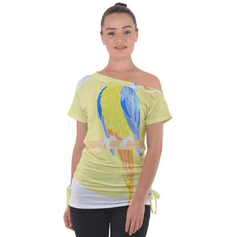 Bird Lover T- Shirtbird T- Shirt (25) Off Shoulder Tie-up Tee by maxcute