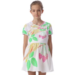 Bird Lover T- Shirtbird T- Shirt (26) Kids  Short Sleeve Pinafore Style Dress by maxcute