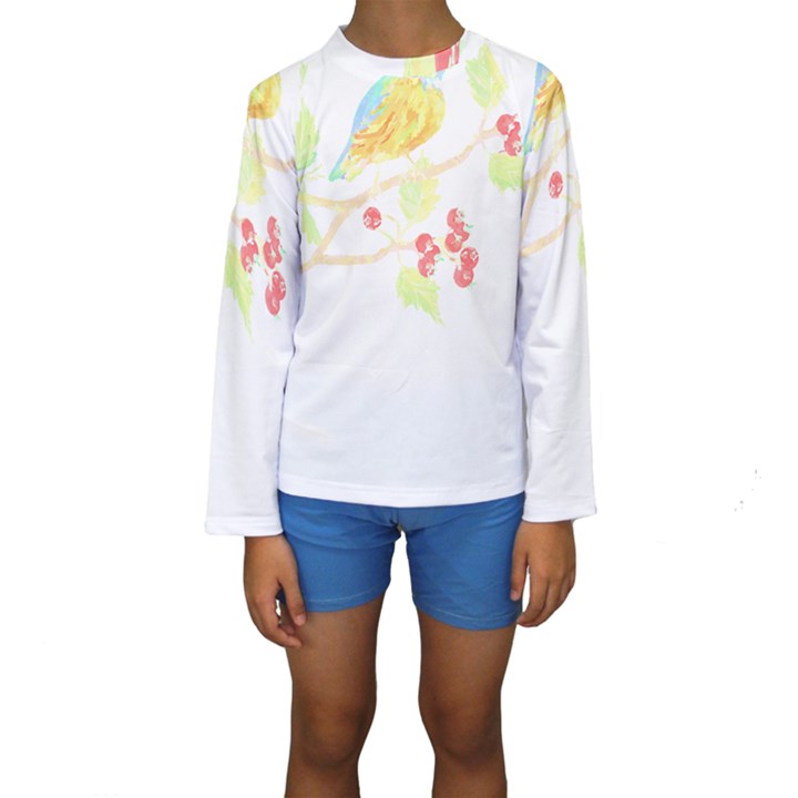 Bird Lover T- Shirtbird T- Shirt (28) Kids  Long Sleeve Swimwear