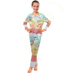 Bird Lover T- Shirtbird T- Shirt (30) Kid s Satin Long Sleeve Pajamas Set by maxcute