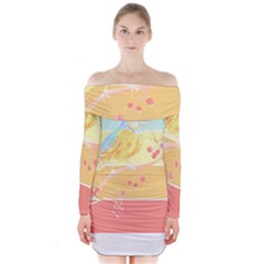 Bird Lover T- Shirtbird T- Shirt (34) Long Sleeve Off Shoulder Dress by maxcute