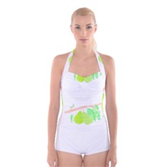 Bird Lover T- Shirtbird T- Shirt (37) Boyleg Halter Swimsuit 