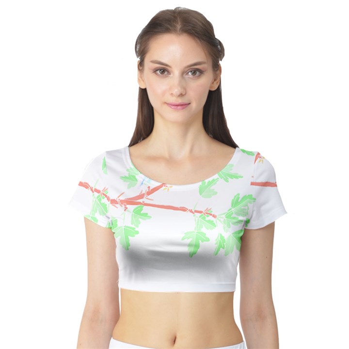 Bird Lover T- Shirtbird T- Shirt (4) Short Sleeve Crop Top