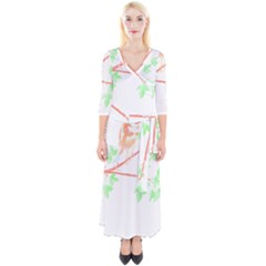 Bird Lover T- Shirtbird T- Shirt (4) Quarter Sleeve Wrap Maxi Dress by maxcute