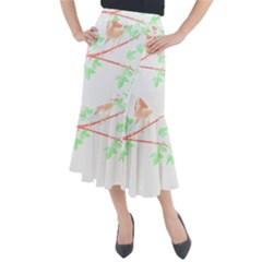 Bird Lover T- Shirtbird T- Shirt (4) Midi Mermaid Skirt by maxcute