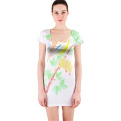 Bird Lover T- Shirtbird T- Shirt (5) Short Sleeve Bodycon Dress by maxcute