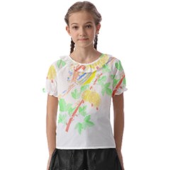 Bird Lover T- Shirtbird T- Shirt (5) Kids  Frill Chiffon Blouse by maxcute