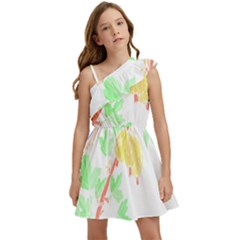 Bird Lover T- Shirtbird T- Shirt (5) Kids  One Shoulder Party Dress by maxcute