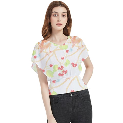 Bird Lover T- Shirtbird T- Shirt (6) Butterfly Chiffon Blouse by maxcute