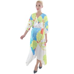 Bird Lover T- Shirtbird T- Shirt (9) Quarter Sleeve Wrap Front Maxi Dress by maxcute