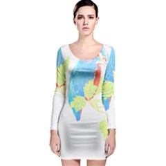 Bird Lover T- Shirtbird T- Shirt (9) Long Sleeve Bodycon Dress by maxcute