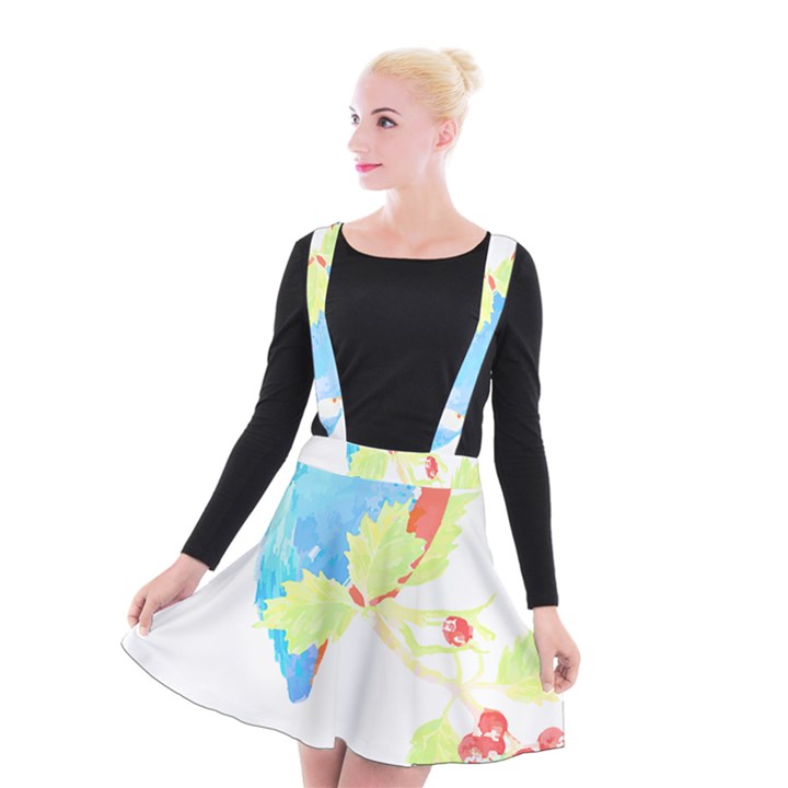 Bird Lover T- Shirtbird T- Shirt (9) Suspender Skater Skirt