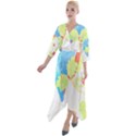 Bird Lover T- Shirtbird T- Shirt (9) Quarter Sleeve Wrap Front Maxi Dress View1