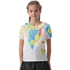 Bird Lover T- Shirtbird T- Shirt (9) Kids  Frill Chiffon Blouse by maxcute