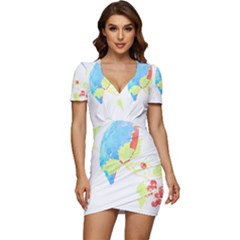 Bird Lover T- Shirtbird T- Shirt (9) Low Cut Cap Sleeve Mini Dress