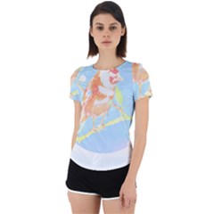 Birds Illustration T- Shirtbird T- Shirt (1) Back Cut Out Sport Tee by maxcute