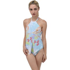 Birds Illustration T- Shirtbird T- Shirt (2) Go With The Flow One Piece Swimsuit by maxcute