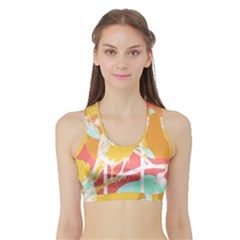 Birds Illustration T- Shirtbird T- Shirt (4) Sports Bra With Border by maxcute