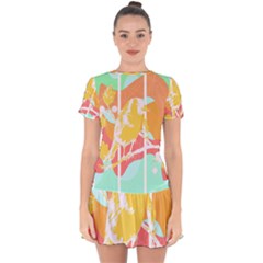 Birds Illustration T- Shirtbird T- Shirt (4) Drop Hem Mini Chiffon Dress by maxcute